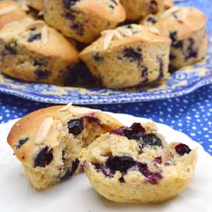 Blueberry Lemon Almond Muffins